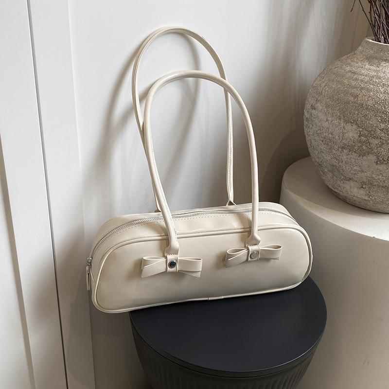 

Женская сумка Fahson Retro High-end Underarm Bag для женщин, модная сумка для поездок на работу, сумка для боулинга на одно плечо Niche Design белый