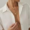 Temperament Light Luxury Metal Flower Chain Long Necklace, Ethnic Style Sun Flower Boots Pendant Necklace