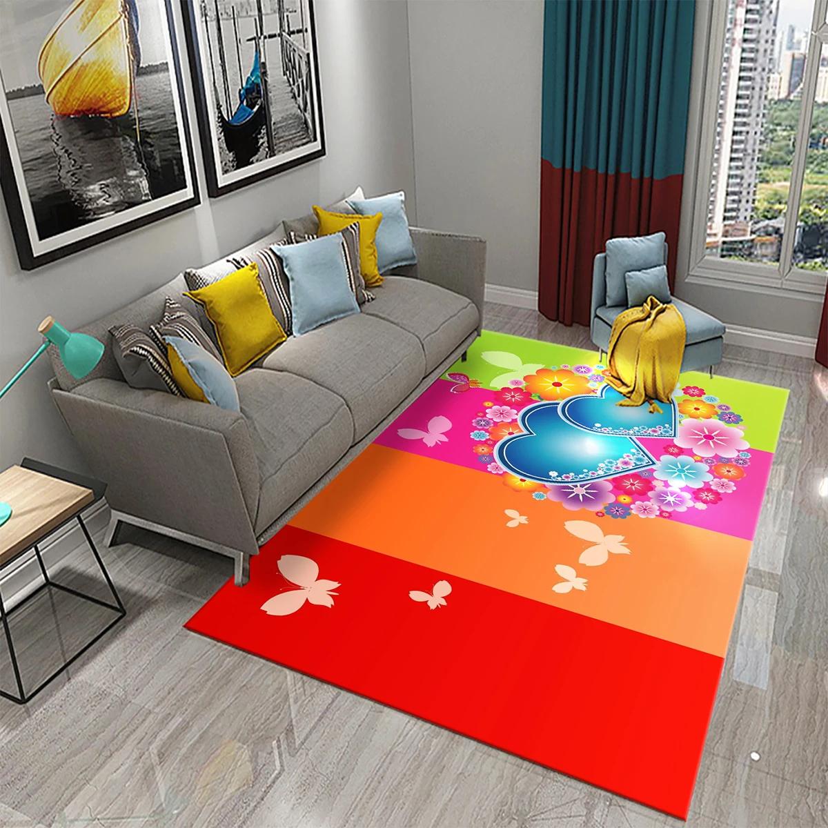 

3D Colorful Heart Love Pattern Carpet Bathroom Anti Slip Floor Mat Carpet Rug Living Room Bedroom Entrance Doormat Decor Rugs 40x60cm 16x24 inch