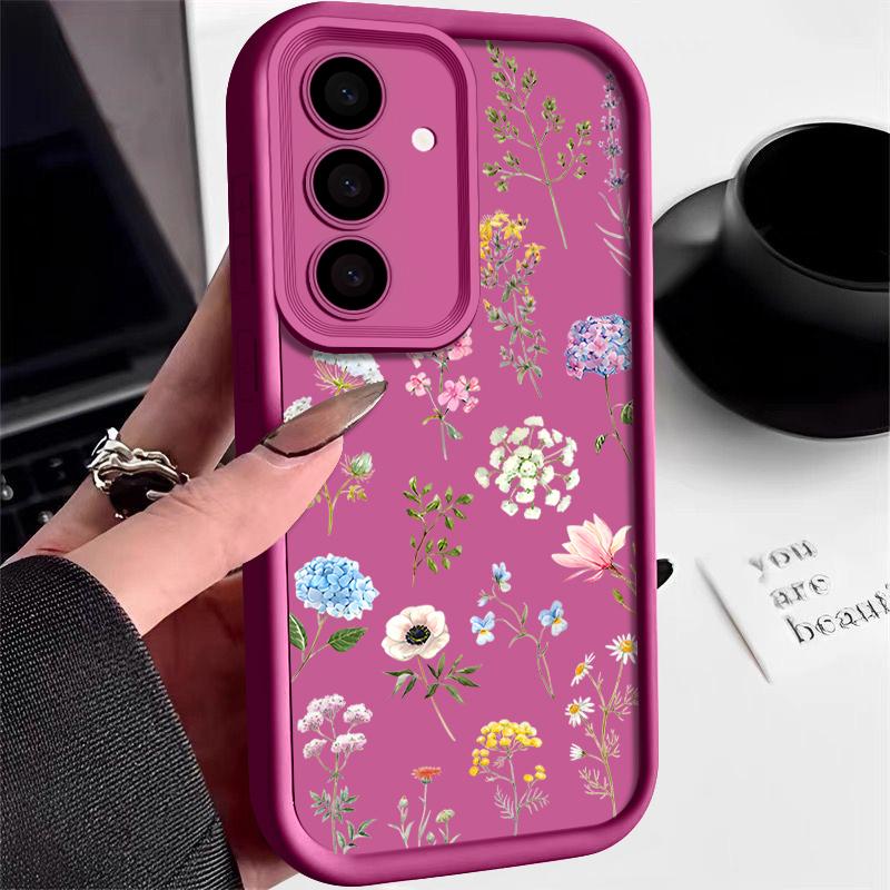 Shockproof Grass Flower Case For Samsung Galaxy S24 S23 Ultra S22 S21 S20 FE S25 A52 A53 A56 A34 A54 A15 A25 A35 A55 5G Cover