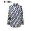 Ports Atlantic Blue Print Long Sleeve Shirt