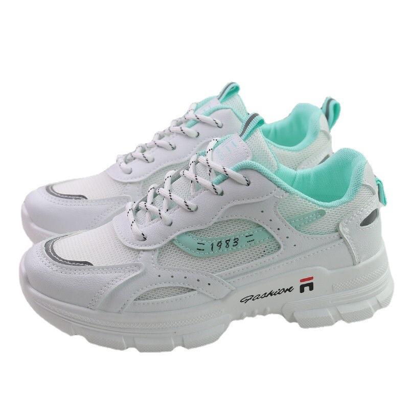 Dad Shoes Women's Ins Trendy and Versatile Spring and Summer New Mesh Sneakers Flat Bottom Light Hollow Breathable Mesh Shoes Women's Shoes