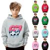 Kinder Langarm Lockerer Pullover Buchstabenaufdruck Kordelzug Kapuzen-Sweatshirt