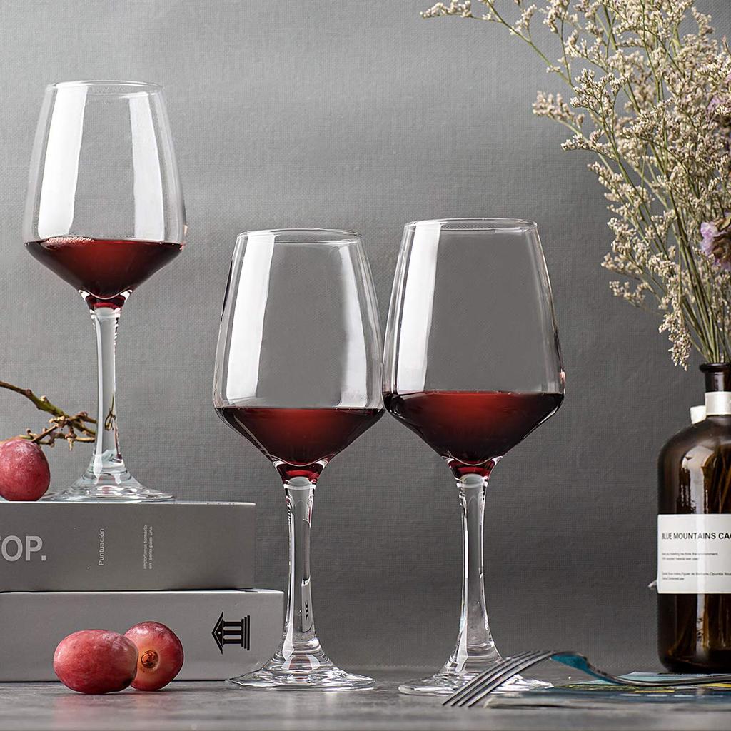 Wine Glasses Set of 6, Clear Red/White Wine Glasses, Long Stem Wine Glasses for Party, Wedding and Home