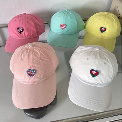 Embroidered Love Cloth Stickers Quick Drying Baseball Cap for Women In Summer Cute Face Showing Small Versatile Soft Top Baseball Cap