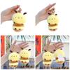 Honeybee Plush Doll Key Holder Stuffed Animal Toy Shaped Keychain Bag Pendant Multipurpose Accessory for Daily Use