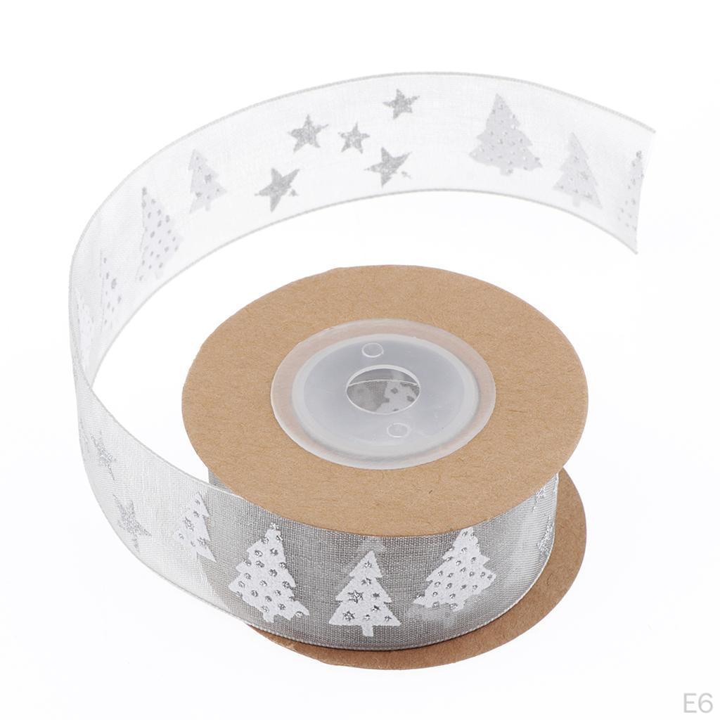 Christmas Ribbon, Tree Ribbons, Polyester Ribbon Crafts Gift Wrapping Festive Ribbons Decorations,