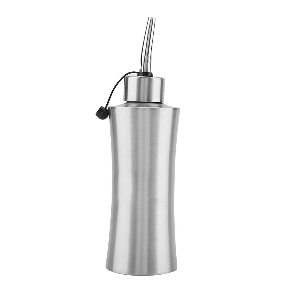 

250ml Stainless Steel Oil Bottle Leak Proof Sauce Vinegar Bottles Kitchen Dispenser(A)