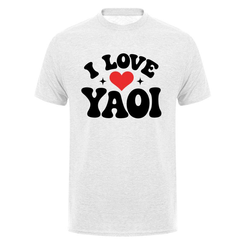 Cool I Love Yaoi T Shirt Funny Heart Anime Unisexga Boys Love Fan Gift Tshirts Short Sleeve Tee Da182