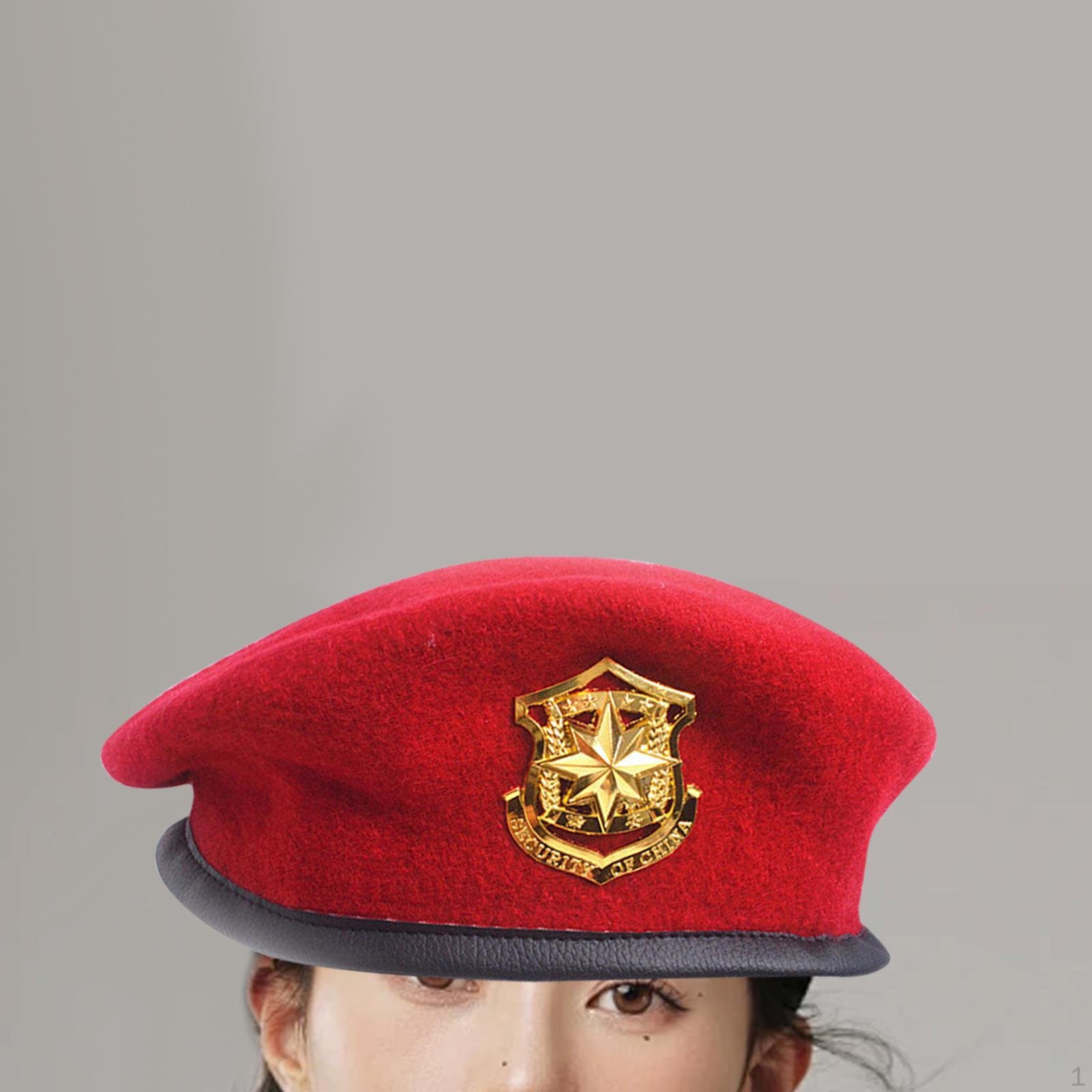 

Берет моряка для взрослых, мягкая шерстяная шапка со значком, костюмная кепка, сценическое шоу красный