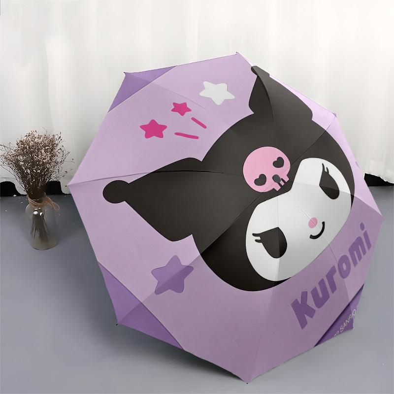 1pc Kuromi Cute Skull Stars Umbrella with Plastic Handle,Suitable for All Seasons Home Travel Outdoor UmbrellaSanlio305