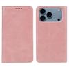 For iPhone 17 Pro Case Strong Magnetic PU Leather Phone Cover Calf Texture