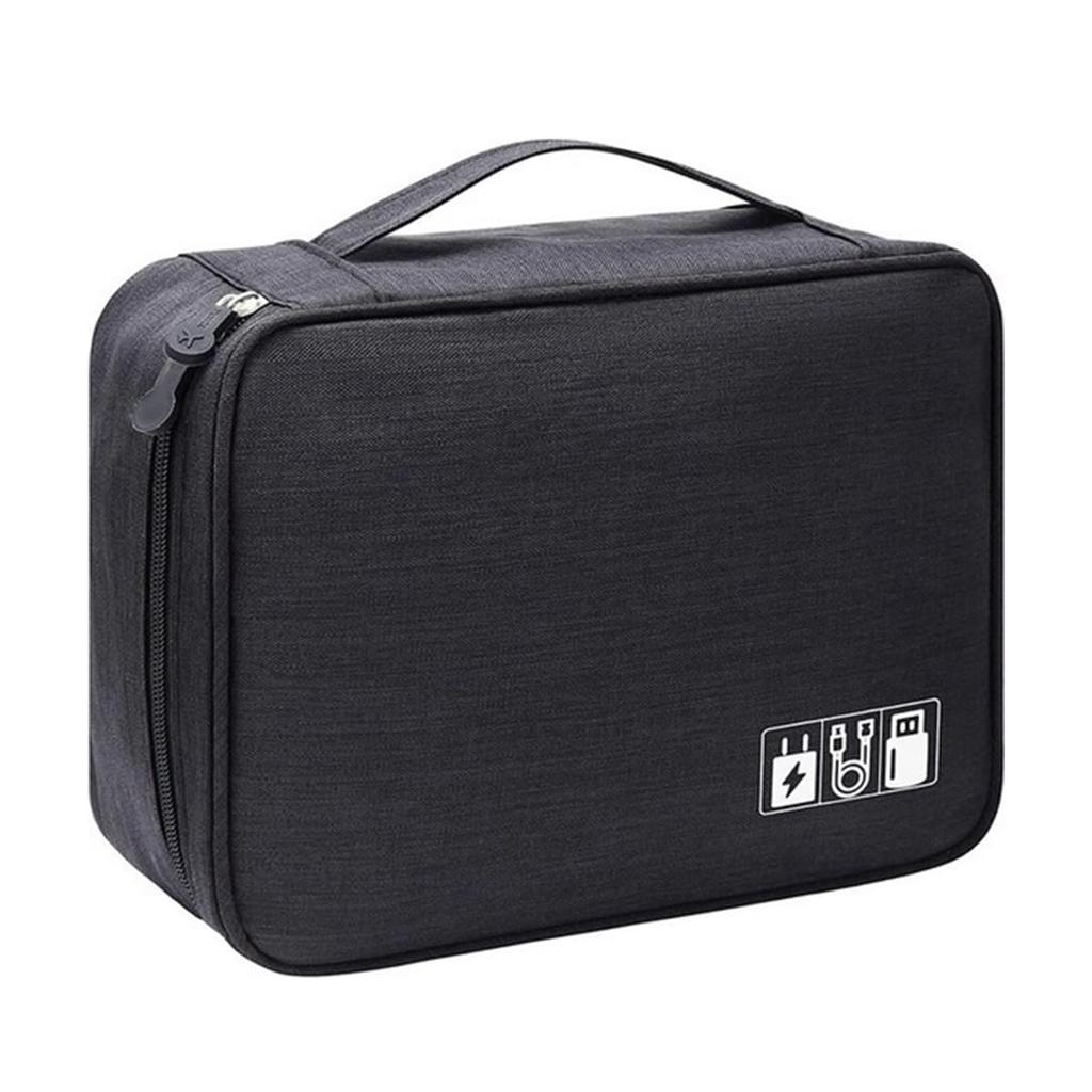 Frank Guerardo Gadget Travel Large Gadget Case for Business Mobile PC Cords Pouch, Pouch, Capacity, Water-Repellent, Travel, Trips, Mouse, Cables,