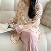 1011 new new Chinese pajamas women's spring and summer improved cheongsam buckle can be worn outside loungewear cotton silk suit thin