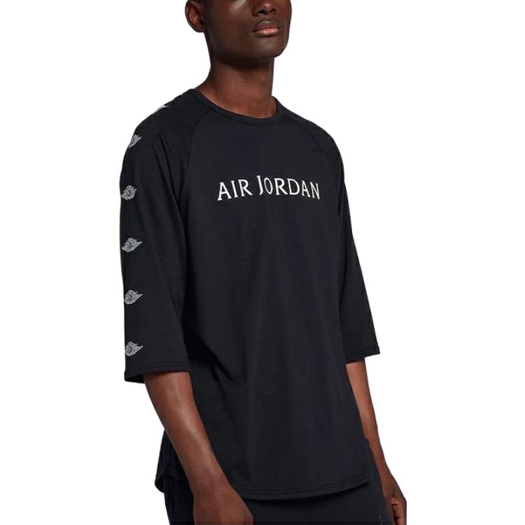 Jordan T Shirts Men's Black Crew Neck Moderate Straight Fit AA1912-010
