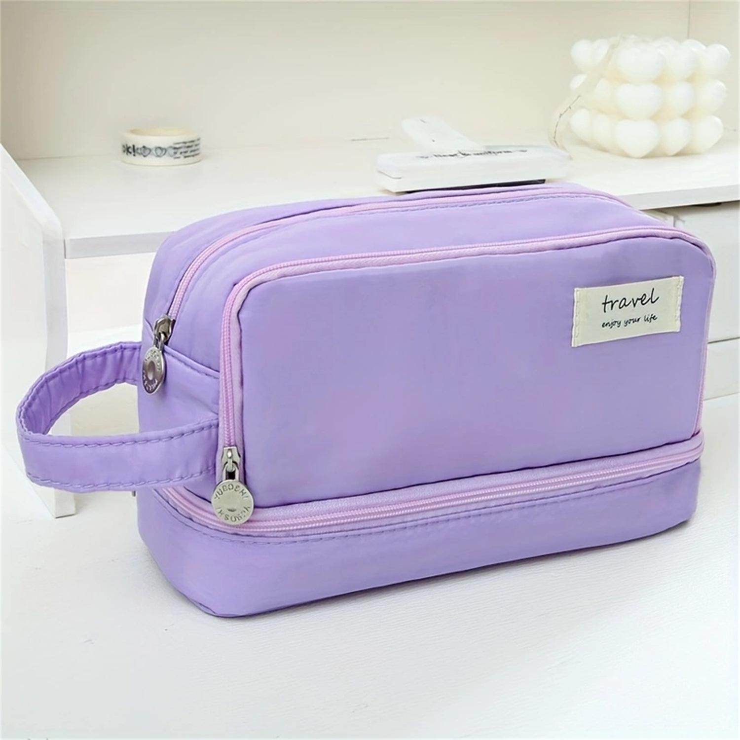 Dual-Layer Pencil Case for Junior High & Elementary Students - Large Capacity & Multifunctional Stationery Organizer фиолетовый