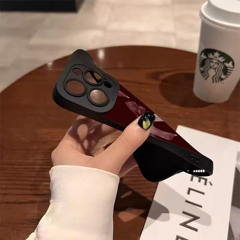 Burgundy Girly Bow Art Phone Case for iPhone 17 16 15 14 13 12 11 Series Pro Max Plus