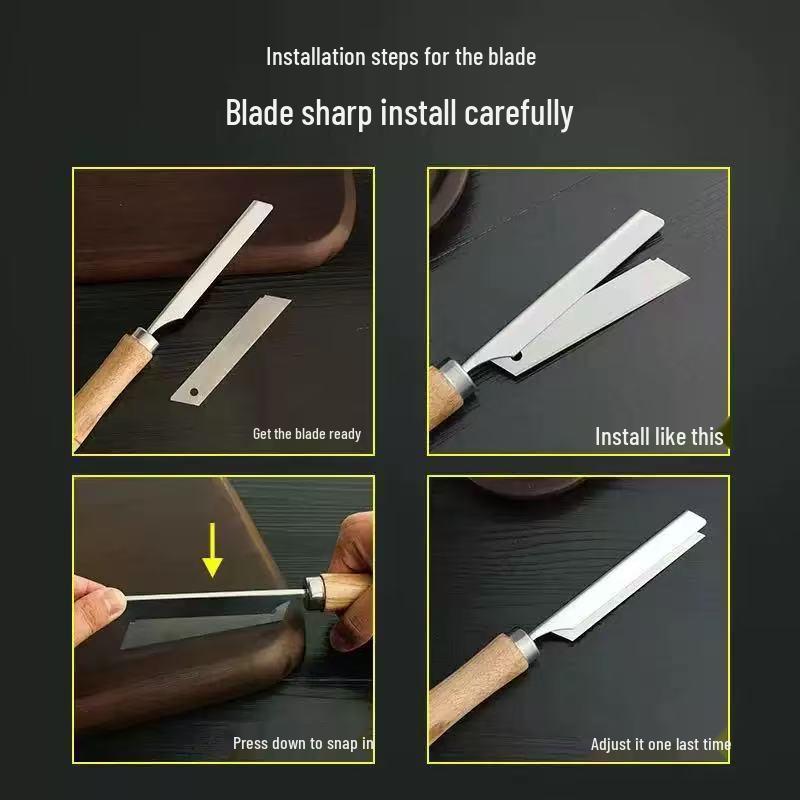 Stainless Steel Hair Removal Scraper with Knife Holder - Shaving Tool for Pig Hair