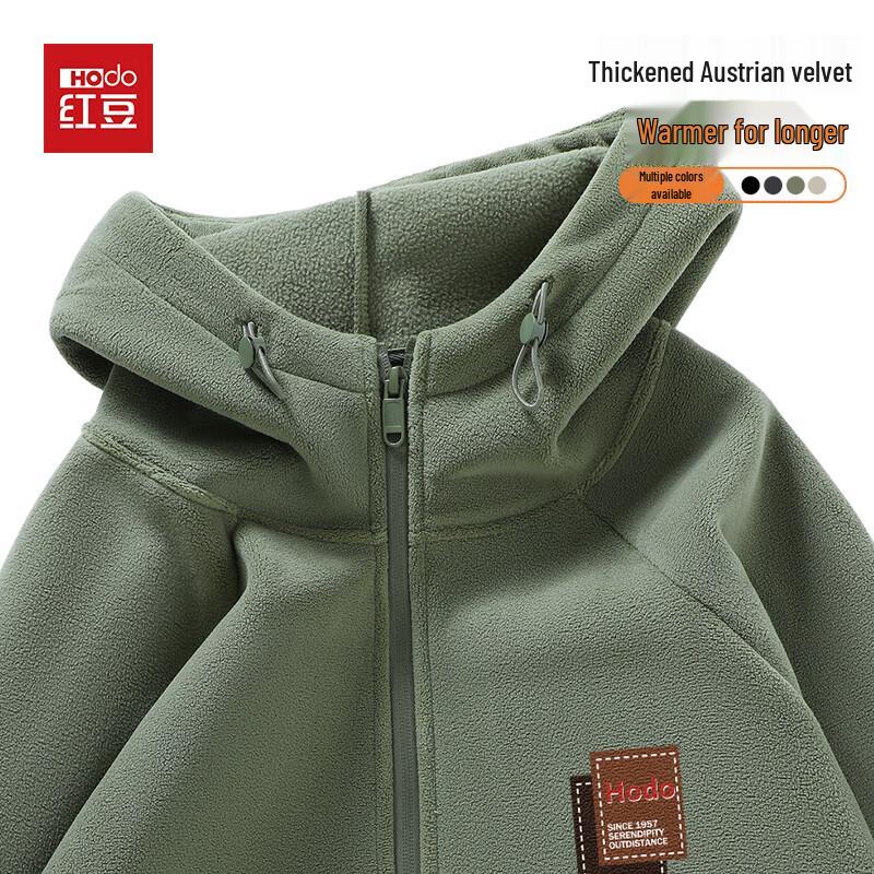

Hodo Men s Thickened Fleece-Lined Hooded Jacket M