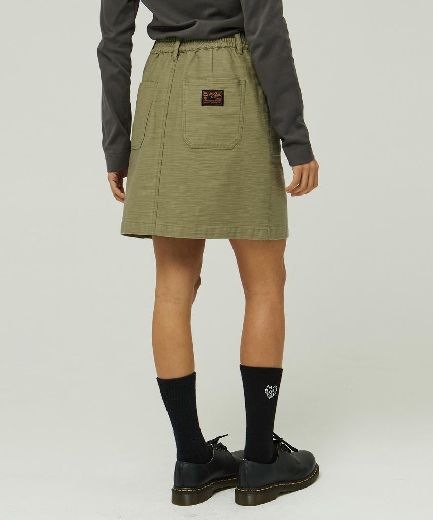 Mc Wood Gun Jupes 4963 Cargo Satin Cotton Khaki Skirt