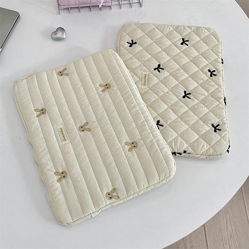 Cute Embroidery Bow Or Floral Graphic Laptop Bag Tablet Sleeve Case 11 13.3 14 15.6 Inch For Tablet Pc Laptop