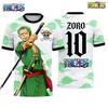Herren Mode Einteiler T-Shirt Zoro Kunstdruck Jungen Kleidung Mädchen Kurzarm Herren Trikot Leichte Oberteile