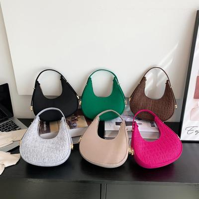 New Alligator Pattern Shoulder Bags for Women Small Handle Underarm Bag Clutch Crescent Saddle Bag Handbag Dumplings Bag