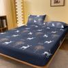 1 Simple Modern Plant Animal Printed Matte Fitted Sheet, Bedroom Printed Bed Cover, Bedding (Excluding Pillowcases)