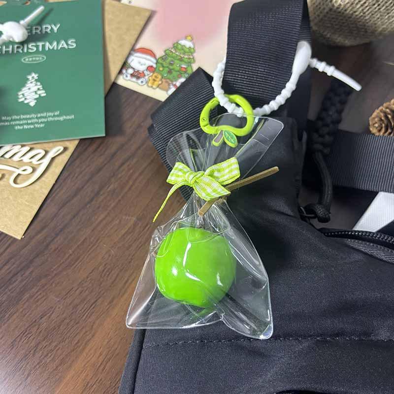 

1/2Pcs Fun Creative Christmas Peace & Joy Apple Keychain Realistic Fruit Pendant Bag Charm Decoration Christmas Eve Gifts A2