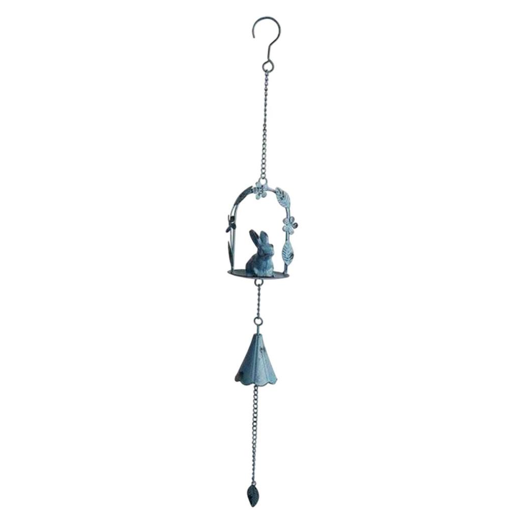 Retro Style Bunny Windchime Garden Decor Cute Wall Hanging Ornament Memorial