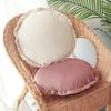Ins Nordic Simple Round Cushion Cute Sofa Pillow Super Soft Waist Pillow Bay Window Girl Room Decor Pouf  Lace Pleated Futon