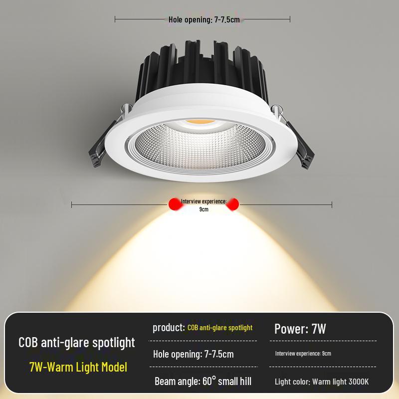 Spotlight LED Ceiling Light for Home & Store - Recessed COB Downlight 5W/7W