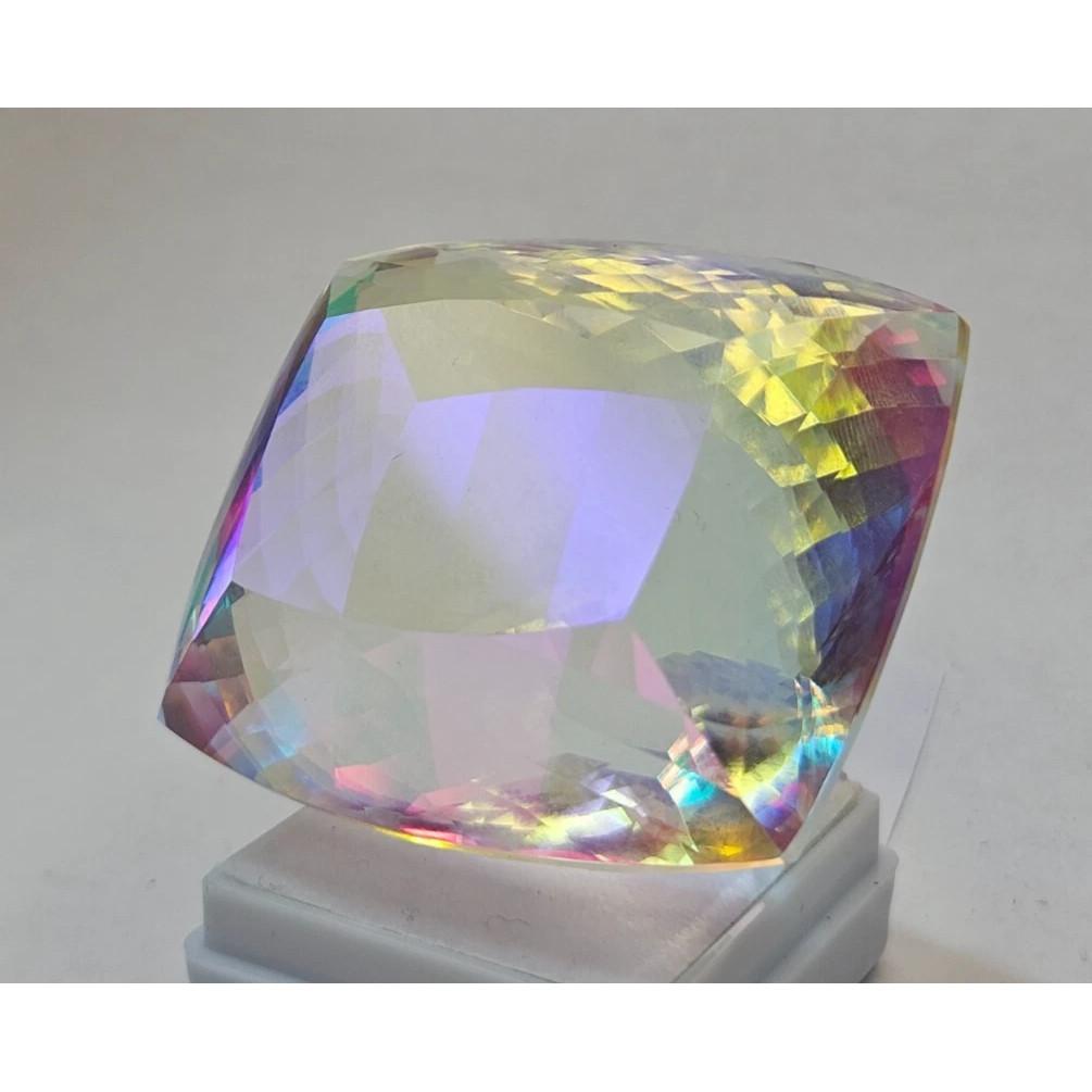 Natural Mystic Topaz 268.10 Ct Cushion Cut Certified Fabulous Loose Gemstone