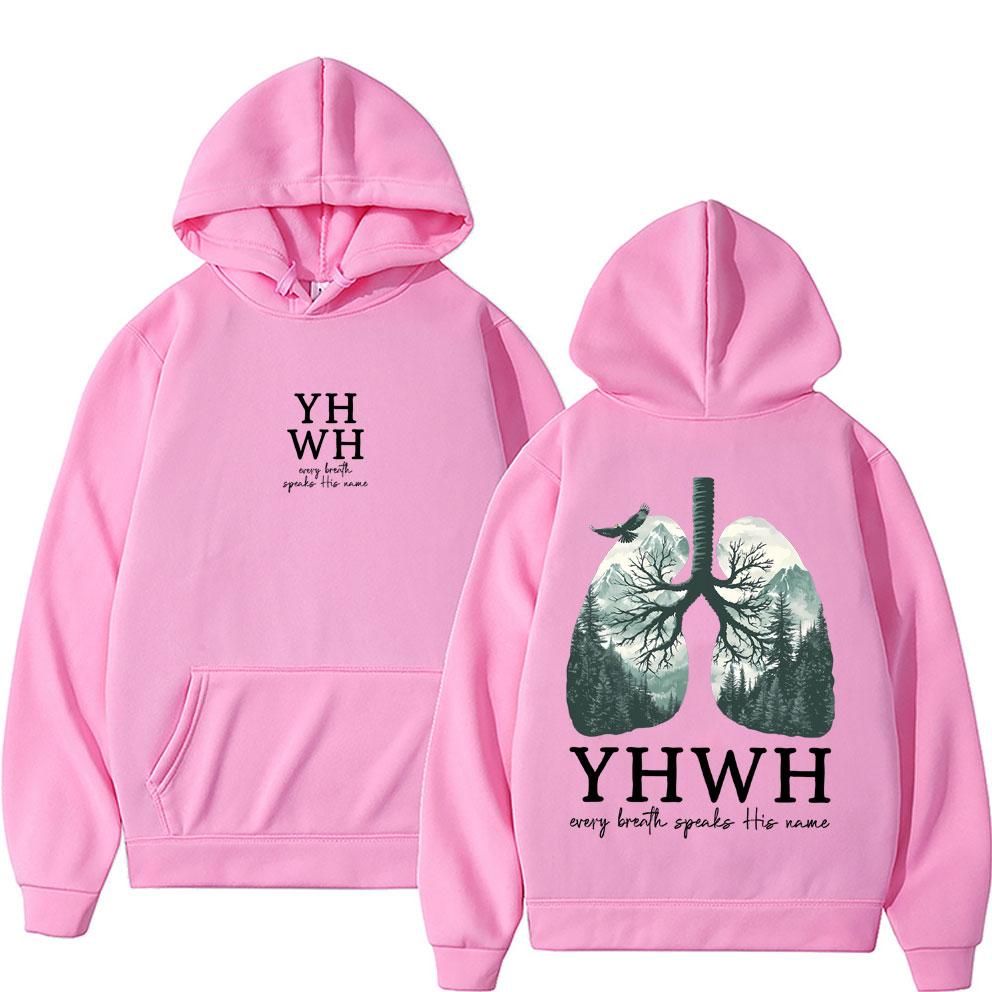 YHWH Lungs Christian Hoodie Every Breath Speak His Name Pullover Men Women Casual Fleece Cotton Hoodies Streetwear