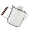 Stovetop Coffee Pot Stainless Steel Coffee Percolator with V Spout Wood Handle Multi Stove Compatible for Camping