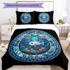 Underwater Kingdom Glass Pattern Bedding,Quilt Set Quilt Cover Pillowcase Home Birthday Gift (1*duvet cover+2*pillowcase,without core)