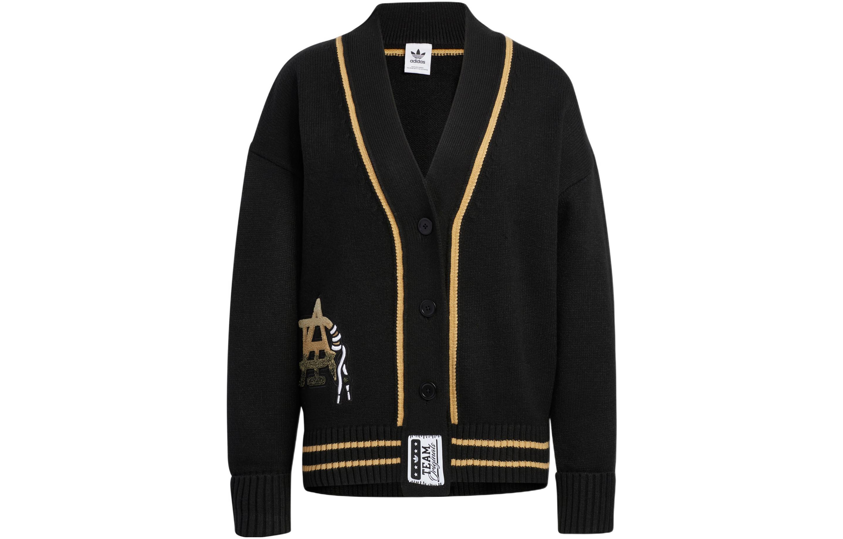 adidas originals Women s Oversized Knit Cardigan Black HS9523 S