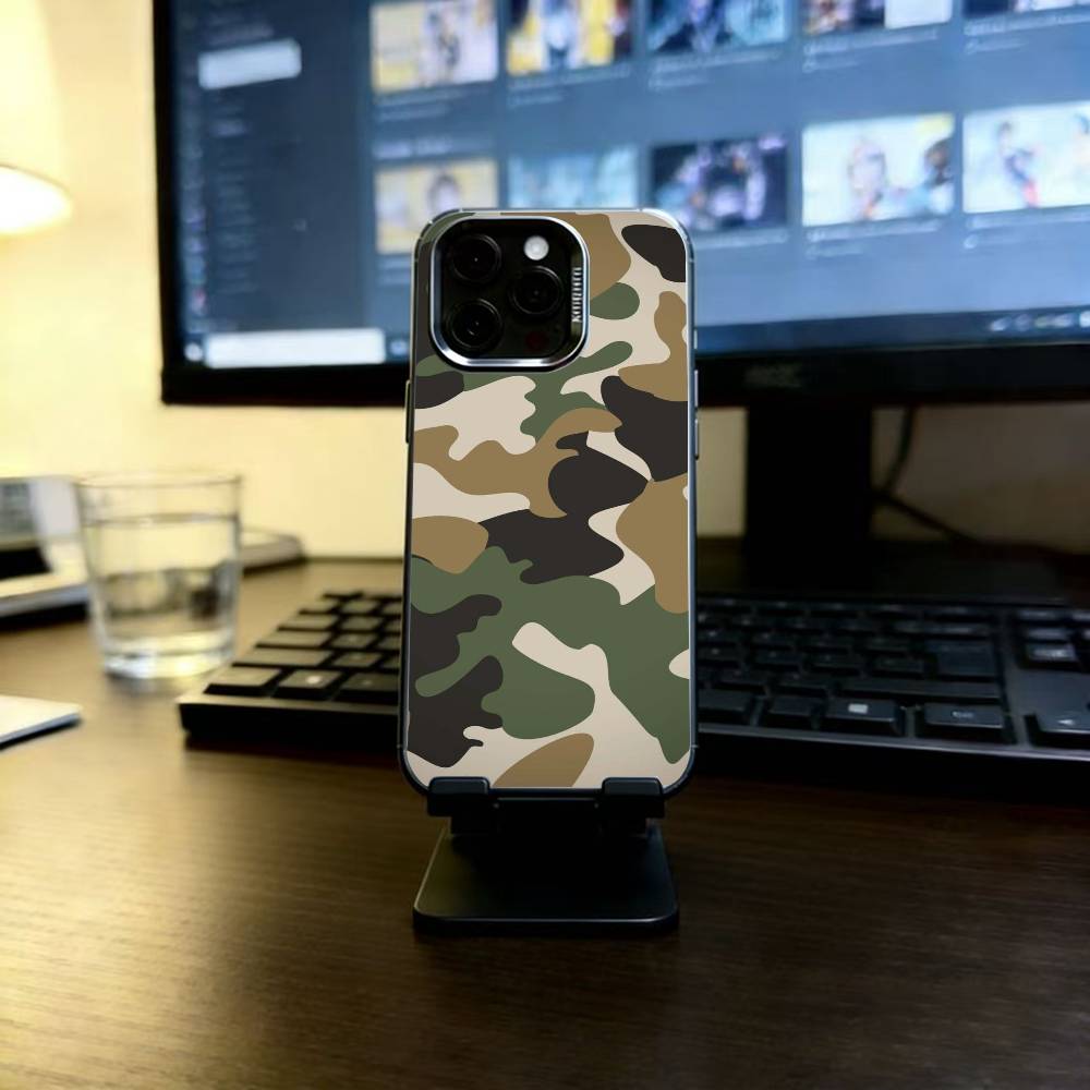 F-Fashion C-Camouflage Handyhülle Für iPhone 17,16,15,14,13,12,11 Plus,Pro Max,XS,Bunte Silberne Handyhülle Funda Cover