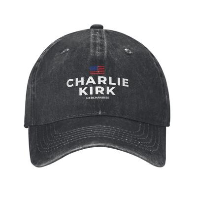 Charlie Kirk Logo Design Washed Baseball Cap Casual Sun Trucker Hat Spring Men Women Outdoor Sports Baseball Caps