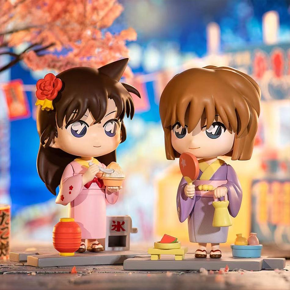6Pcs/Set Detective Conan Summer Garden Party Series Mysterious Surprise Box Conan Edogawa Mouri Ran Haibara Ai Figure Model Toy