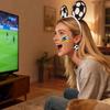 3Pcs Soccer Fan Hairband Set With Geometric Ball Design Hair Ornament Earrings And Skin Decal For Parties