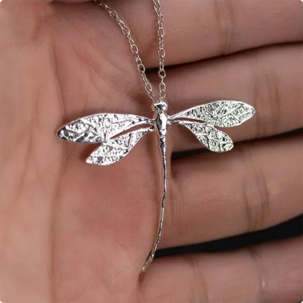 Copper 40-75cm Delicate Dragonfly Pendant Necklace for Women's Wedding Party Jewelry