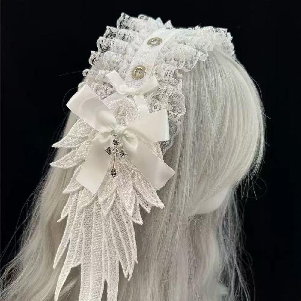 Jk Lolita Lace Headband Sweet Anime Maid Cosplay Headdress Gothic style Ruffled Hairband  Daily