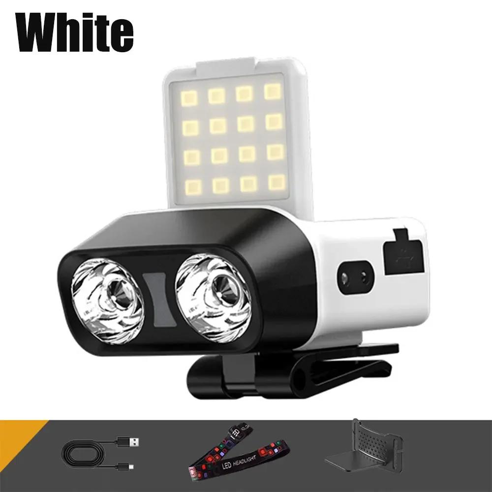 Ultra Bright LED Clip on Cap Light Rechargeable Sensor Headlamp Waterproof Head Torch Flashlight Outdoor Fishing Camping Lamp