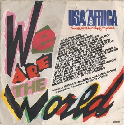 7inch Record USA FOR AFRICA - We Are The World USAID1 CBS 1985 UK Pop Used