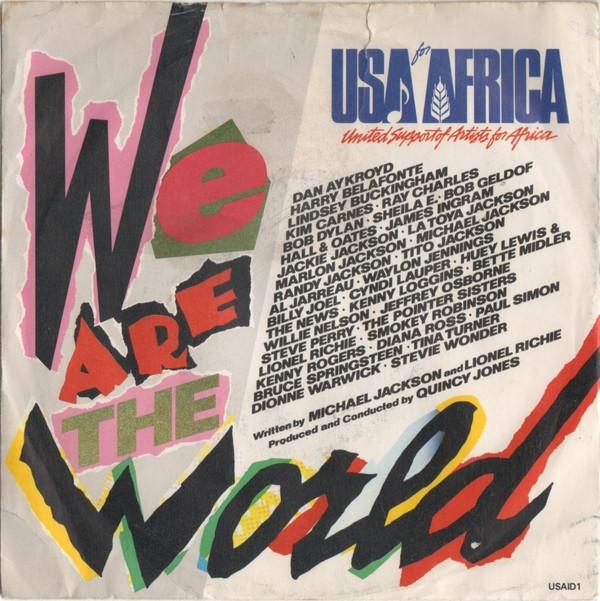 7inch Record USA FOR AFRICA - We Are The World USAID1 CBS 1985 UK Pop Used