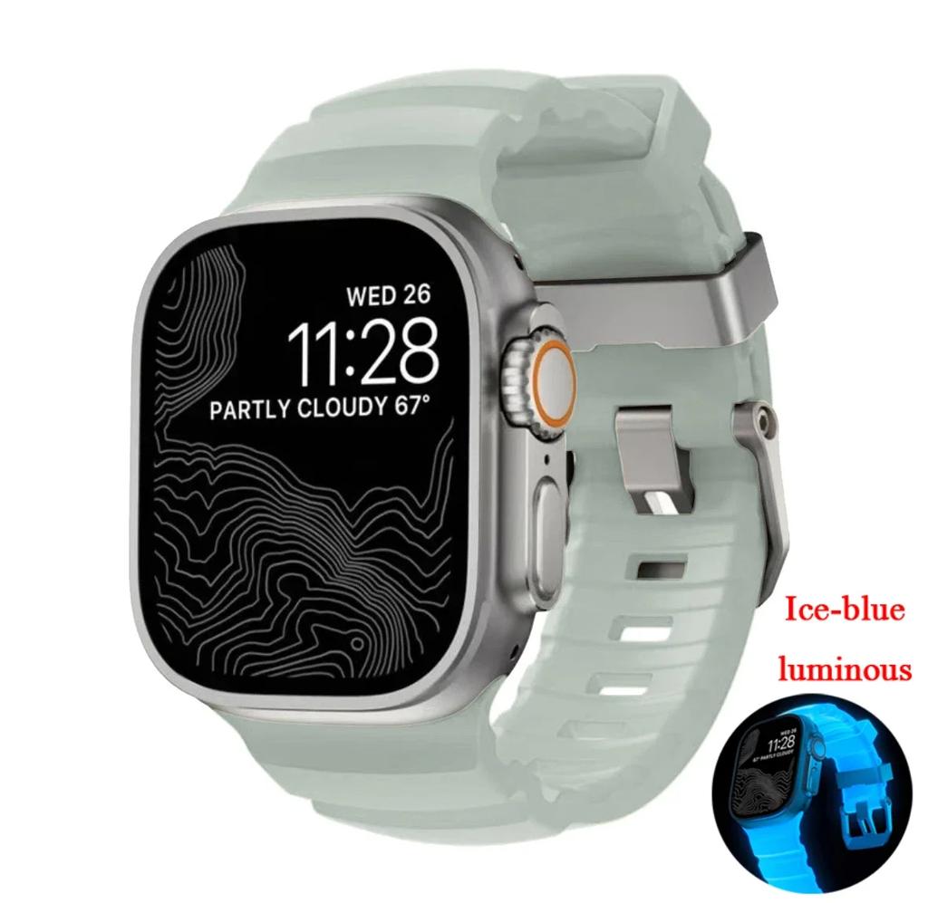 Szilikon szíj Apple Ultra 3 2 1 49MM-hez Sport szíj Iwatch Series 11 10 9 8 SE 3 46mm 45MM 41MM 44MM 42MM-hez Légáteresztő szíj