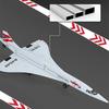 1/168 Alloy Concorde Supersonic Medium Range Airplane Model Metal Civil Passenger Transport Aircraft Model Sound Light Kids Gift