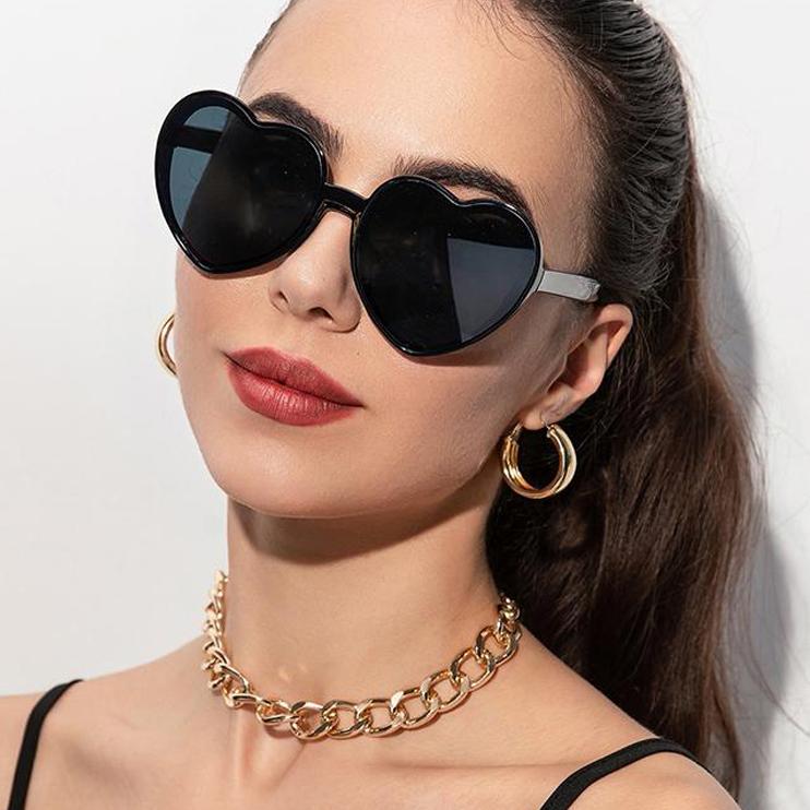 Attractive Glasses Women's Green Heart Sunglasses For Men Rimless Gradient Sun Glasses Uv400 Summer Shades Luxury Brand Design Eyewear 2025