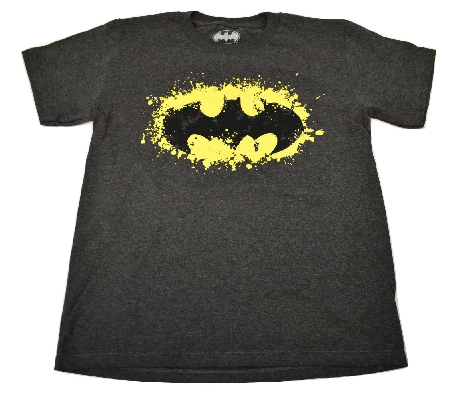 Batman Youth Boys Splatter Logo Tee Shirt New S 4XL